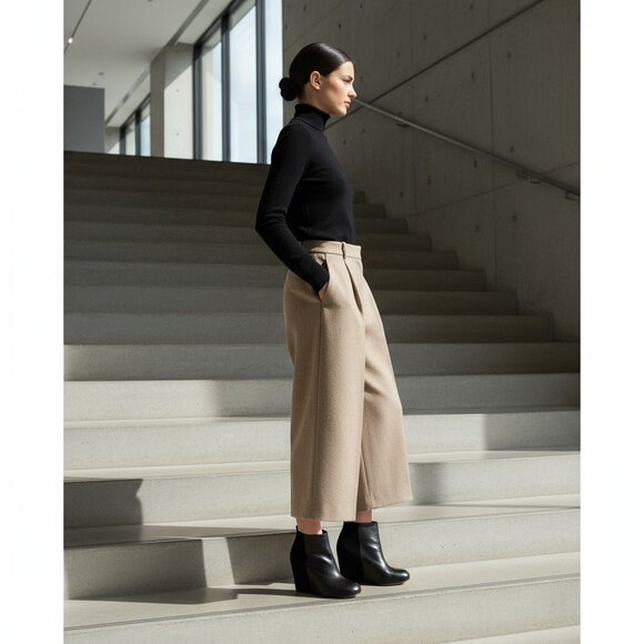 Celine Booties Black Leather & Suede Wedge Ankle Boots Sz 37 - Picture 8 of 14